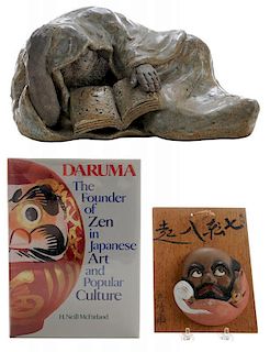 Seto Stoneware “Reading” Daruma in