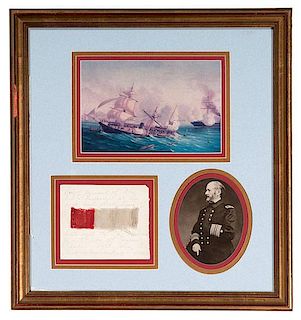 USS Kearsarge Framed Flag Relic  