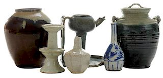 Six Pieces Old [Mingei] Stoneware