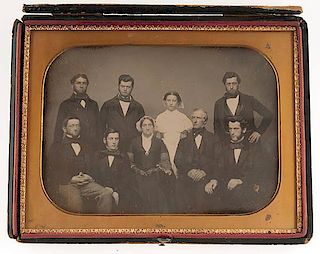 Outstanding Whole Plate Daguerreotype of a Large Group 