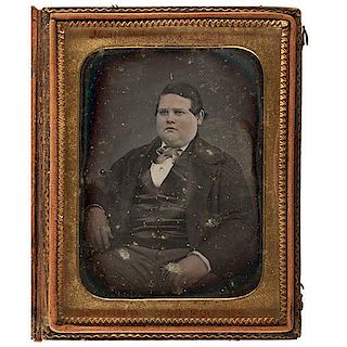 Quarter Plate Daguerreotype of John A.P. Fisk, President of NYC "Fat Men's Club," by Knapp 