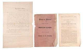 Emancipation Proclamation, Printed Copy, & Other Slavery-Related Imprints 