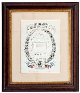 "Autographs of Eminent Americans," Presentation Document Featuring Signatures of Lincoln, Custer, Grant, & Other Civil War-Era Figures 