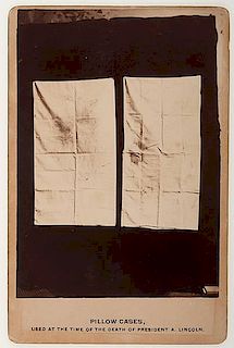 Very Rare Cabinet Card of Pillow Cases Used at the Time of Death of President Lincoln 