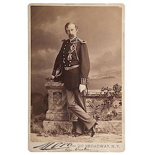 General George A Custer, Cabinet Card by Mora 