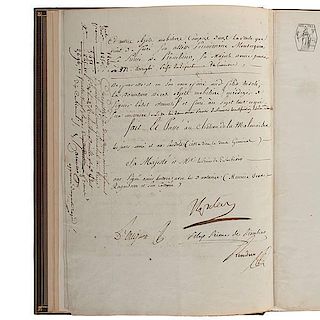 Napoleon Bonaparte & Prince Felix Bacciochi, Signed Agreement, 1804 