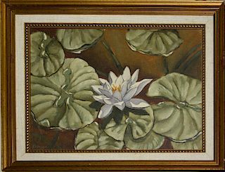 Francis Colburn (VT 1909-1984) Waterlillies o/b 9 x 12" signed lower left