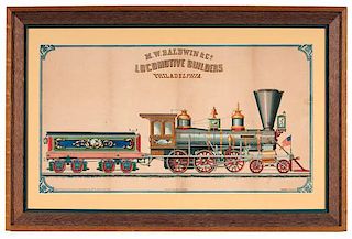 Baldwin Locomotive Builders Lithograph 