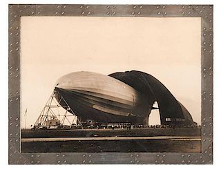 Margaret Bourke-White Photograph of the U.S.S. Akron with Frame Made from the Duraluminum Used In Construction of the Airship 