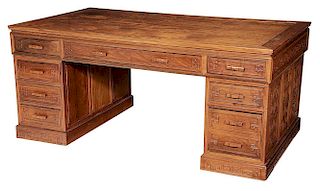 Large Hardwood Partners Desk
