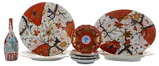Four Pieces Imari Derby Porcelain, Two