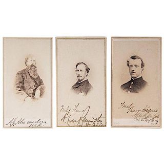Generals Alexander, Randol, and Pennington, Signed CDVs 