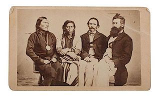 CDV of Southern Ute Chiefs Posed with Two Interpreters/ Indian Agents 