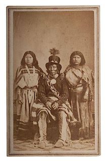 W.G. Chamberlain CDV of Ute Chief Curicata with Two Squaws 