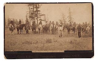 Group of Kootenai Indians and Chief Isador, Albumen Photograph by Boorne & May, Calgary 