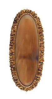 Gold Nugget and Carved Walrus Tusk Brooch from Suter's, Fairbanks, Alaska 