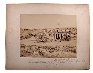 Civil War Albumen Photograph of Fort Johnson, Morris Island, South Carolina 