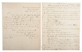 Early Actions at Harpers Ferry, April 1861, ALS & Questionnaire 