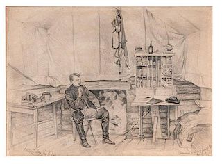 Edwin Forbes, Original Civil War Pencil Drawing 