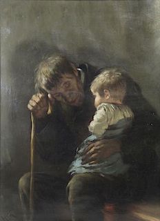 KAULBACH, Hermann. Oil on Canvas. Elderly Man
