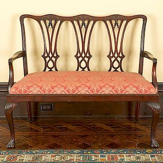 Chippendale Centennial Triple Back Settee with Claw & Ball Feet 