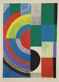 DELAUNAY, Sonia. Untitled Color Lithograph.