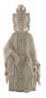 Blanc de Chine Quanyin 德化白瓷观音坐像,11.25英寸,中国