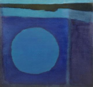 KHAL, Helen. Oil on Canvas "Moon" 1968.