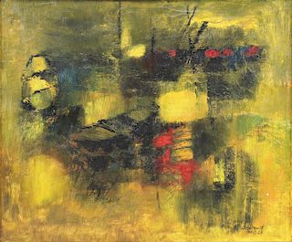 LEBADANG, Hoi. Oil on Canvas. Abstract. 1960.