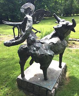 REDER, Bernard. Large Patinated Bronze Sculpture