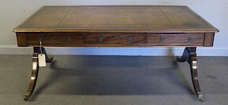 19th Century Leathertop Partners Desk With