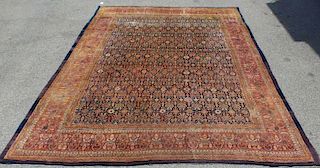 Antique Finely Woven Handmade Roomsize Carpet.