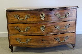 18th Century Continental Parquetry Inlaid 3 Drawer
