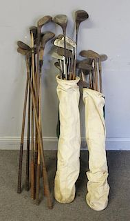 Lot of Vintage Hickory Golf Clubs.