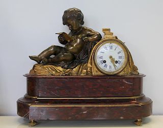 Bronze Figural Clock