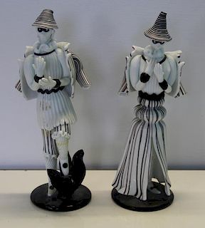 Pair of Venini Murano Glass Figures.