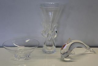 3 Pieces of Signed Steuben Glass.