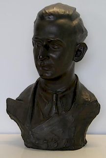 PIRAINO, Pietro. Bronze Bust of a Man.