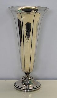 STERLING. Watson Co. Sterling Fluted Trumpet Vase.