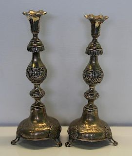 SILVER. Pair of Late 19th Century Russian