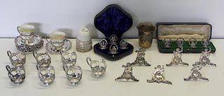 SILVER. Grouping of Assorted Silver Tablewares.