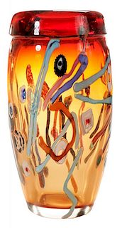 Murano Art Glass Vase by Stefano Toso