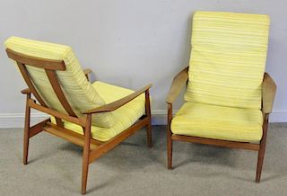 Pair of Arne Vodder; France & Sons Lounge Chairs.