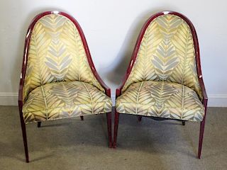 Midcentury Pair of Harvey Probber Gondola Chairs.