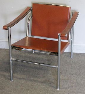 Midcentury Le Corbusier LC1 Leather Arm Chair.