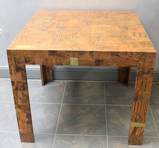 Midcentury Paul Evans Style Patchwork Game Table.