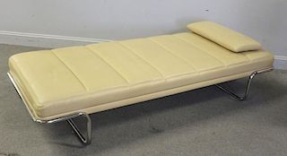 Midcentury Leather and Chrome Daybed.
