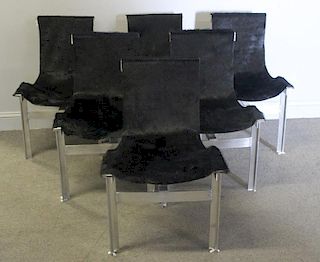 Midcentury Set of 6 Katavolos Style T Chairs.
