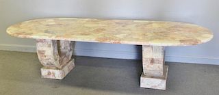 Large Neoclassical Style Marble Dining Table