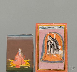 Two Miniature Paintings 两幅微型画像，高7.875英寸，宽5英寸，19/20世纪,印度